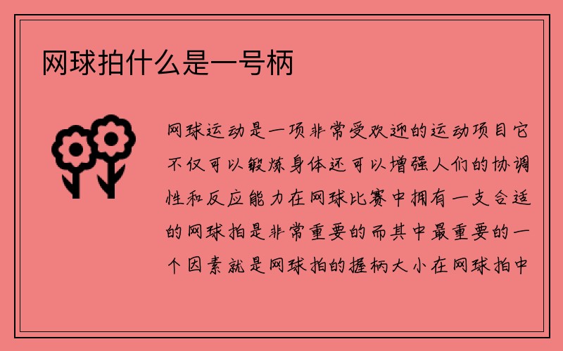 网球拍什么是一号柄