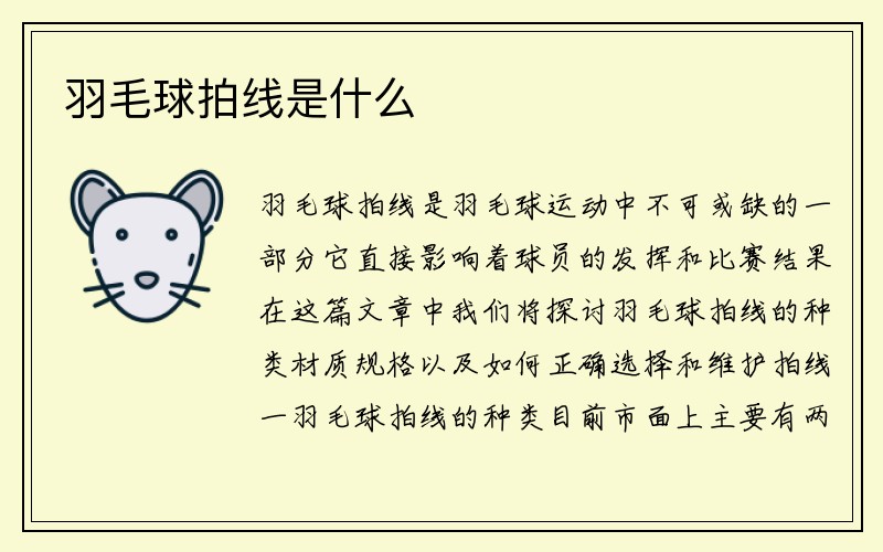 羽毛球拍线是什么