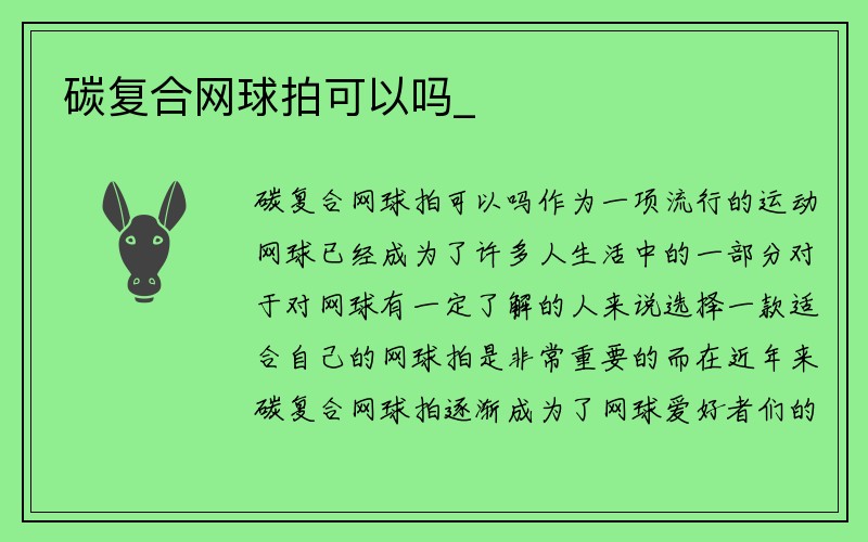 碳复合网球拍可以吗_