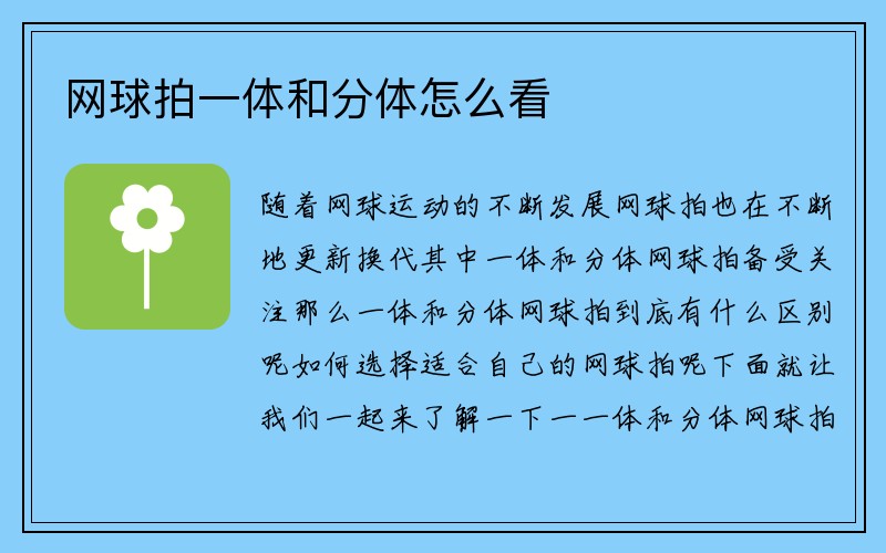 网球拍一体和分体怎么看